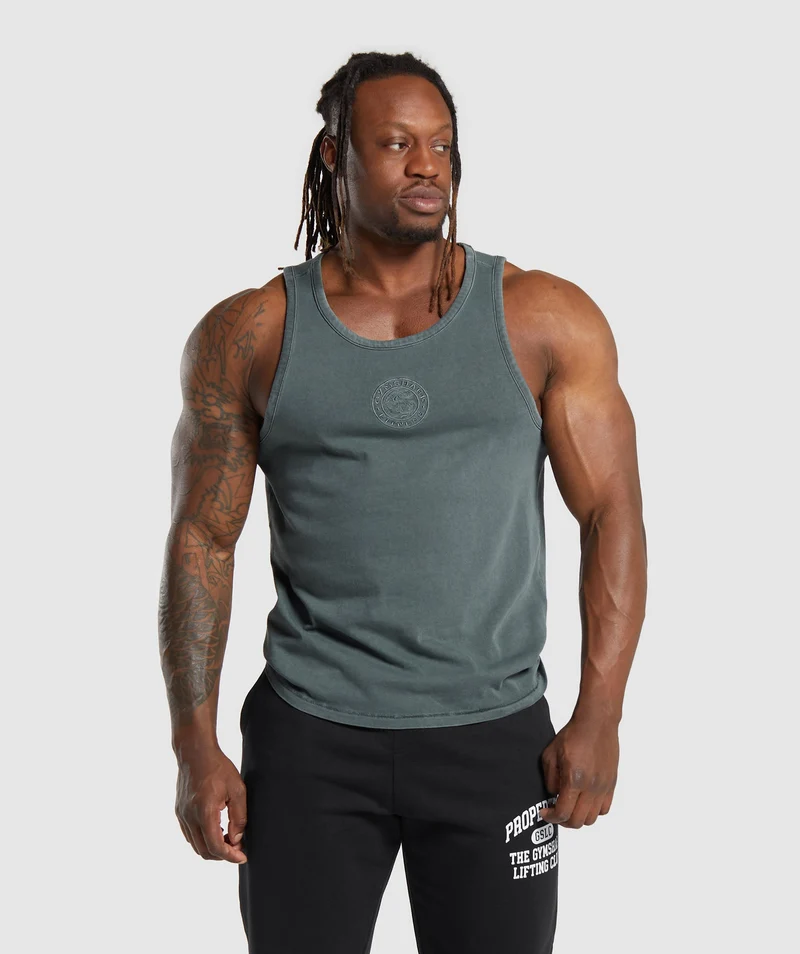 Gymshark Premium Legacy Tank - Cargo Teal/Pigment Dye