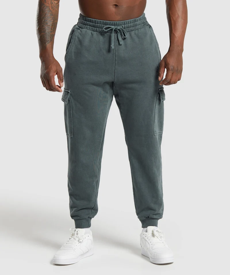 Gymshark Premium Legacy Cargo Pants - Cargo Teal/Pigment Dye