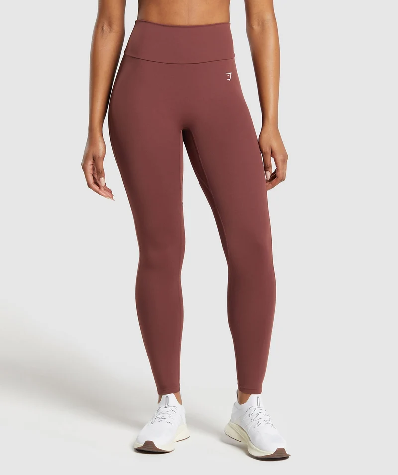 Gymshark Mesh Placement Legging - Burgundy Brown