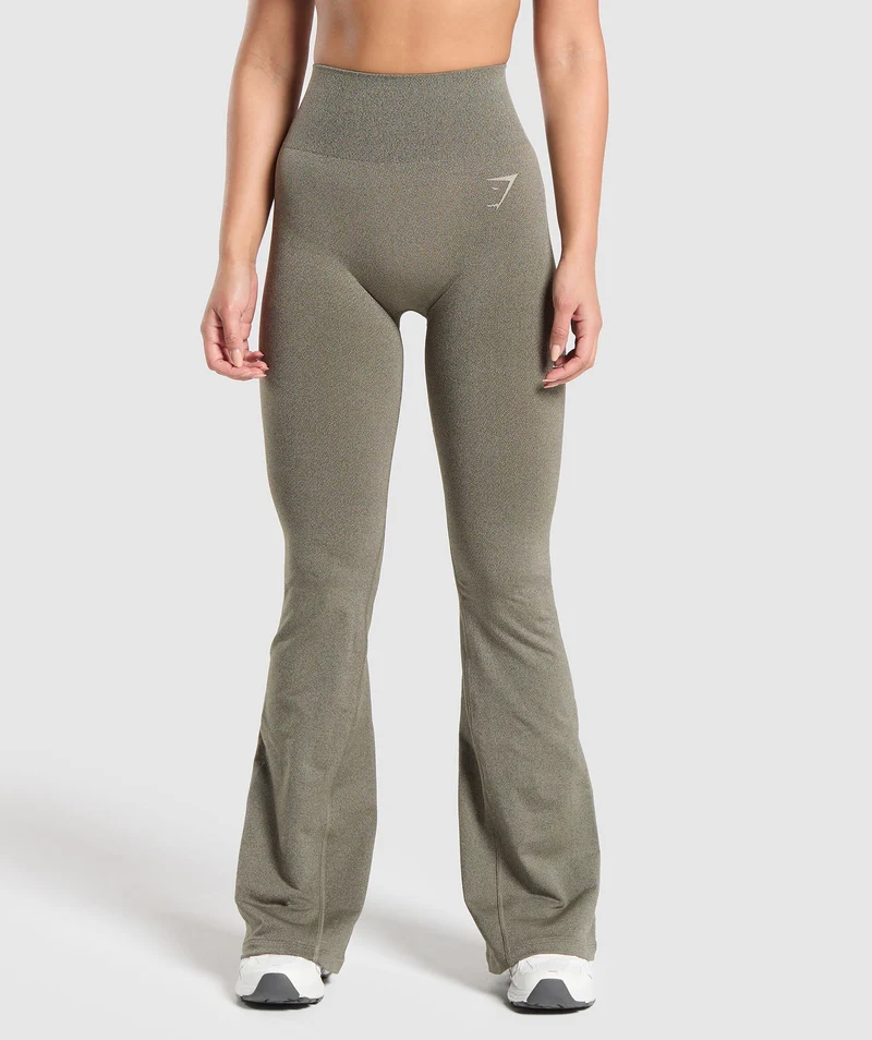 Gymshark Blur Seamless Flare - Base Green/Chalk Green