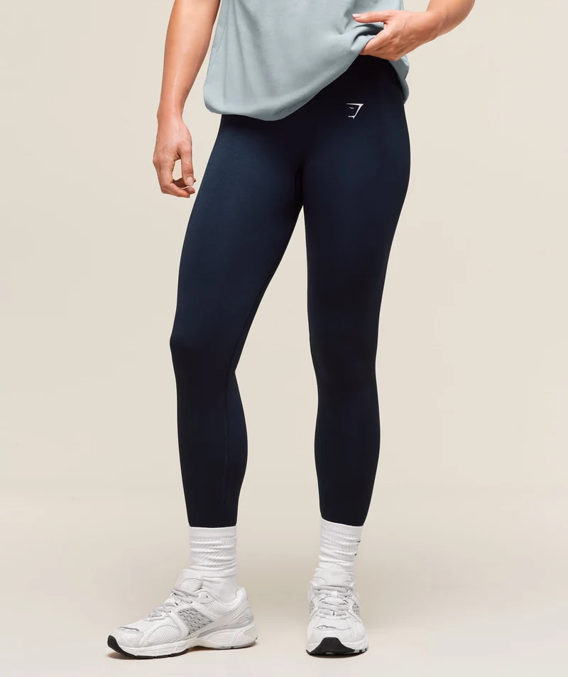 Gymshark Lift Seamless High-Rise Leggings - Midnight Blue/Black Marl