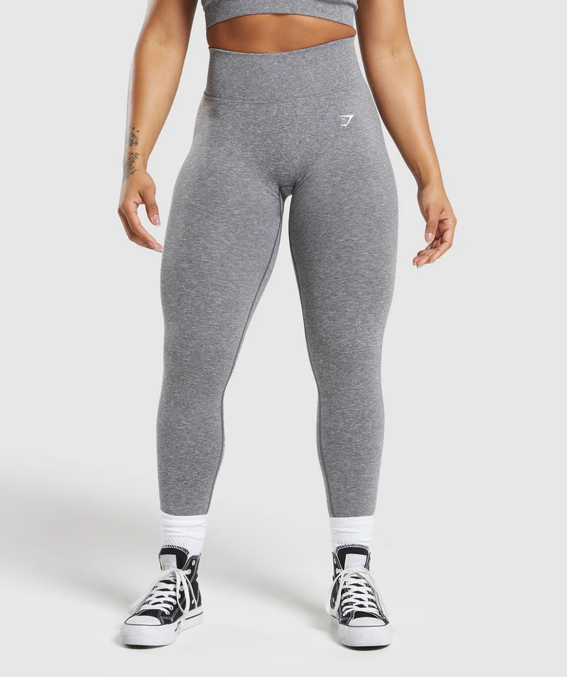 Gymshark Lift Seamless High-Rise Leggings - Brushed Grey/White Marl