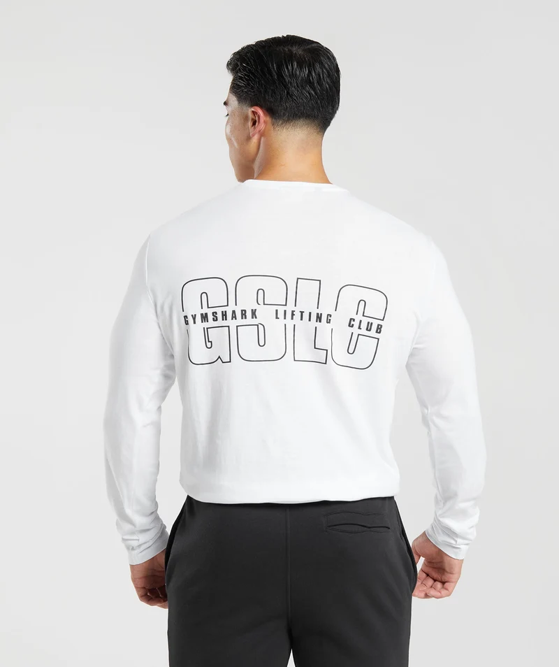 Gymshark GS Lifting Club Long Sleeve T-Shirt - White