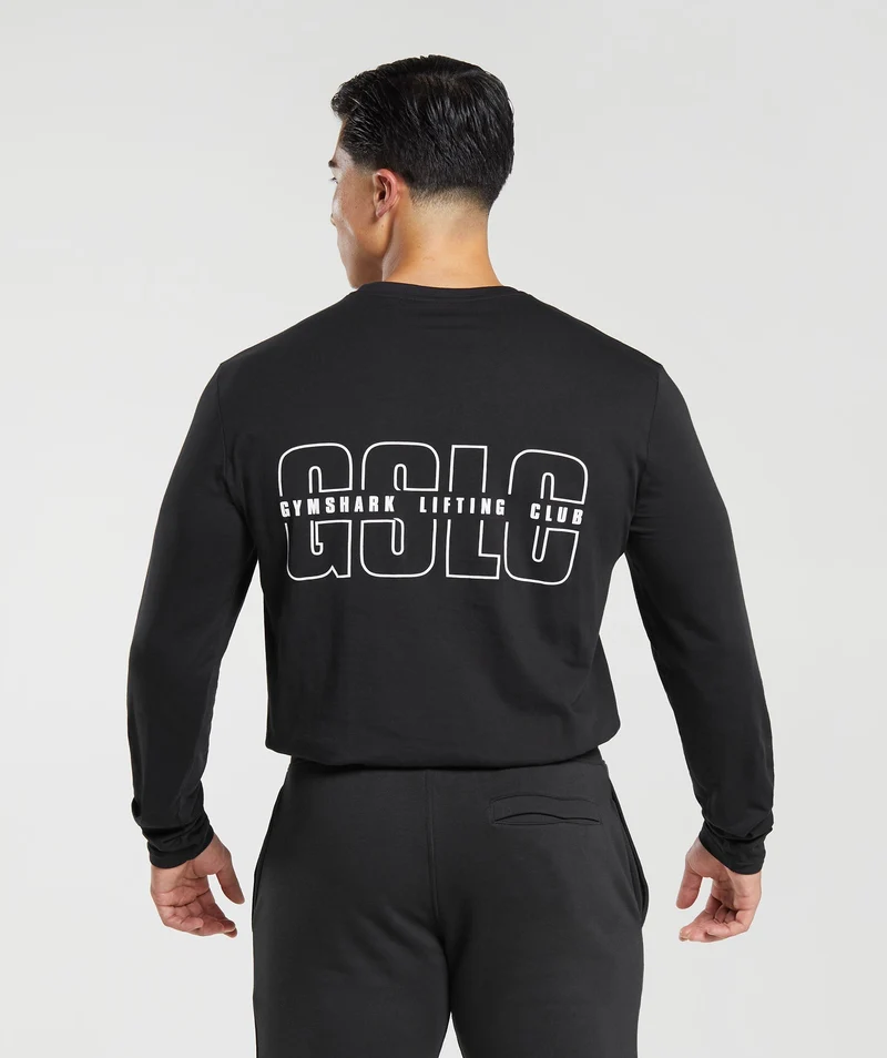 Gymshark GS Lifting Club Long Sleeve T-Shirt - Black
