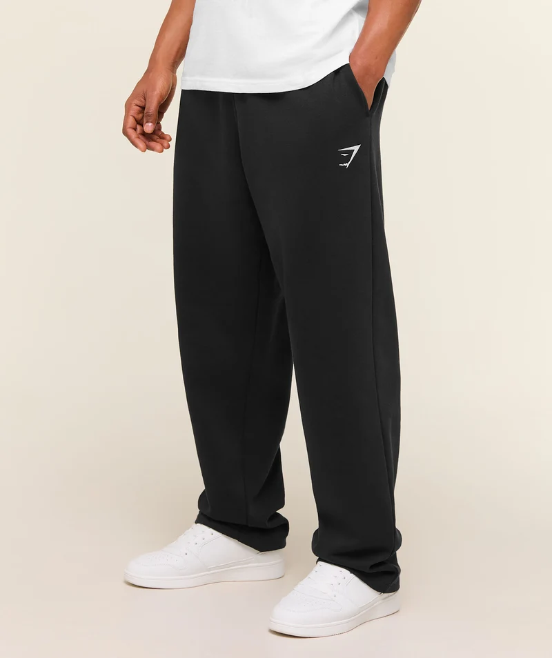 Gymshark Crest Straight Leg Joggers - Black