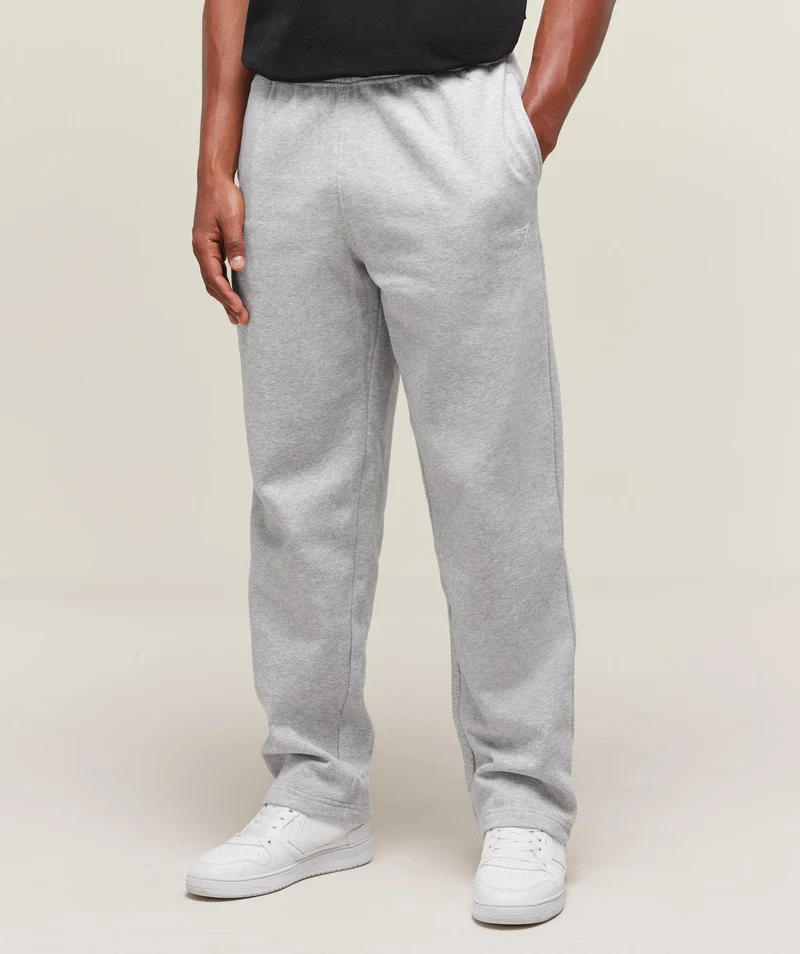 Gymshark Crest Straight Leg Joggers - Light Grey Core Marl