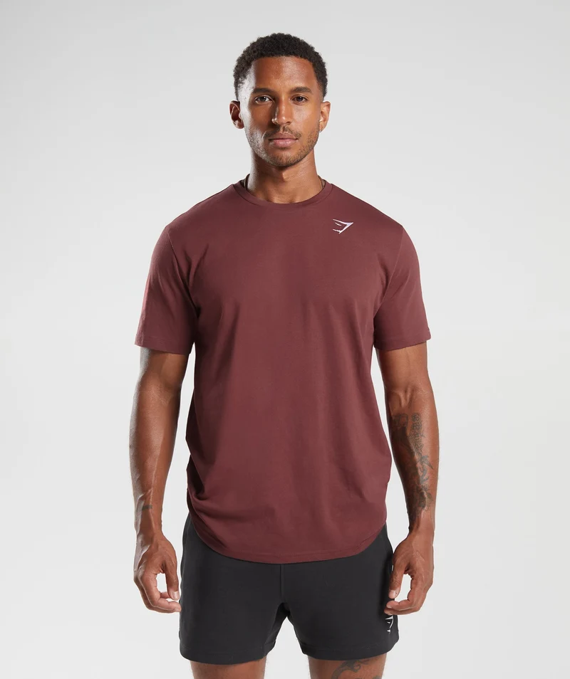 Gymshark Crest T-Shirt - Washed Burgundy