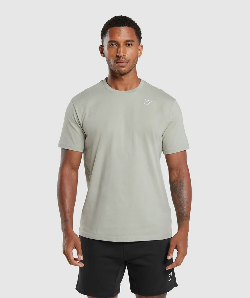 Gymshark Crest T-Shirt - Stone Grey