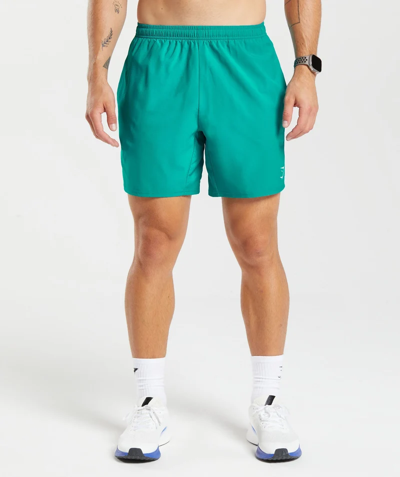 Gymshark Arrival 7" Shorts - White/Pitch Grey