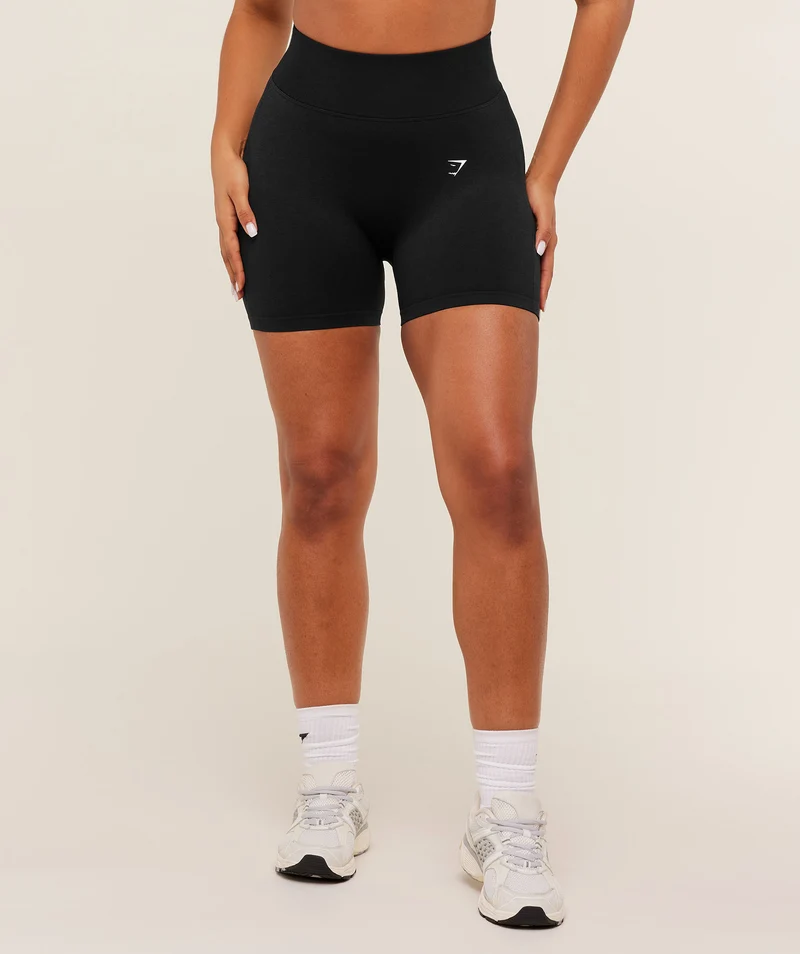 Gymshark Lift Seamless High-Rise Shorts - Black/Black Marl