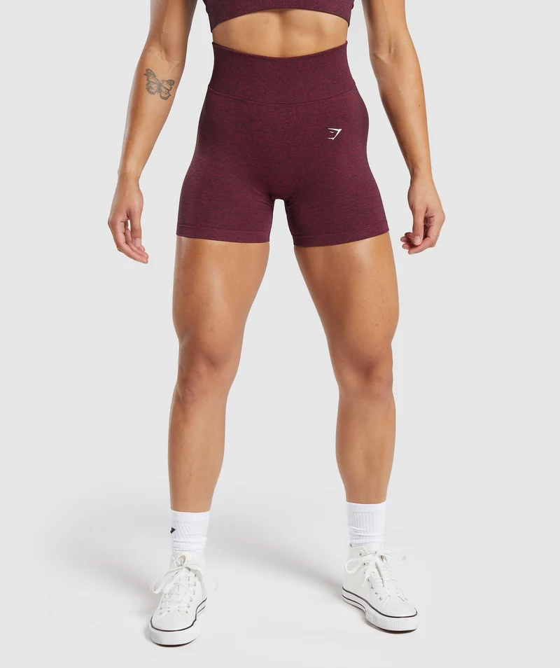Gymshark Lift Seamless High-Rise Shorts - Vintage Pink/Black Marl