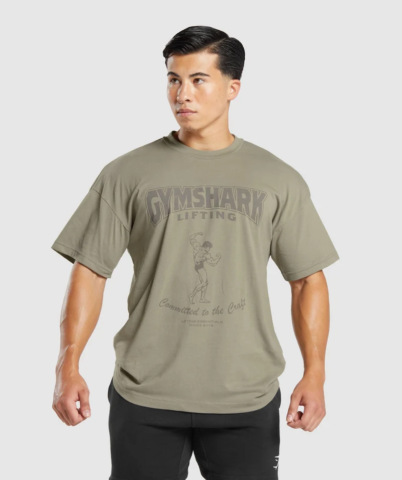Gymshark Committed to the Craft T-Shirt - Linen Brown