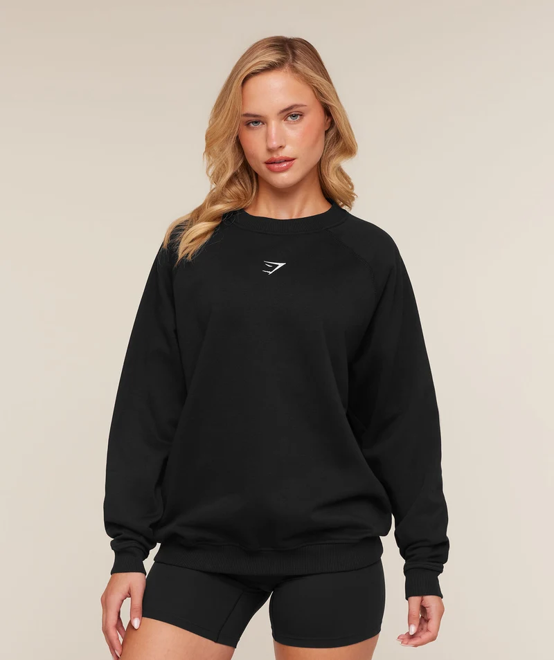Gymshark Training Oversized Fleece Sweatshirt - Black