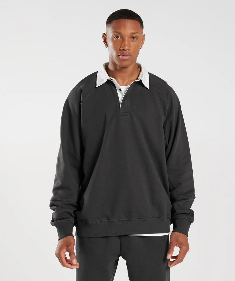 Gymshark Rest Day Essentials Sweat Polo - Grey