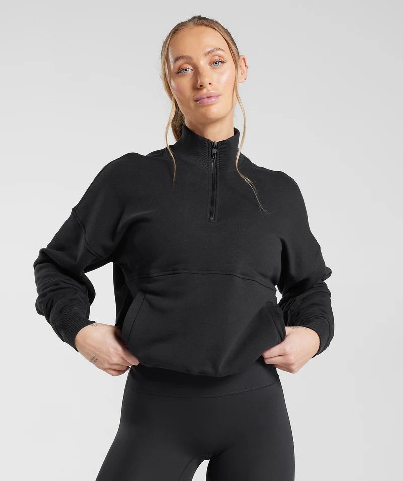 Gymshark Legacy 1/4 Zip Sweatshirt - Black