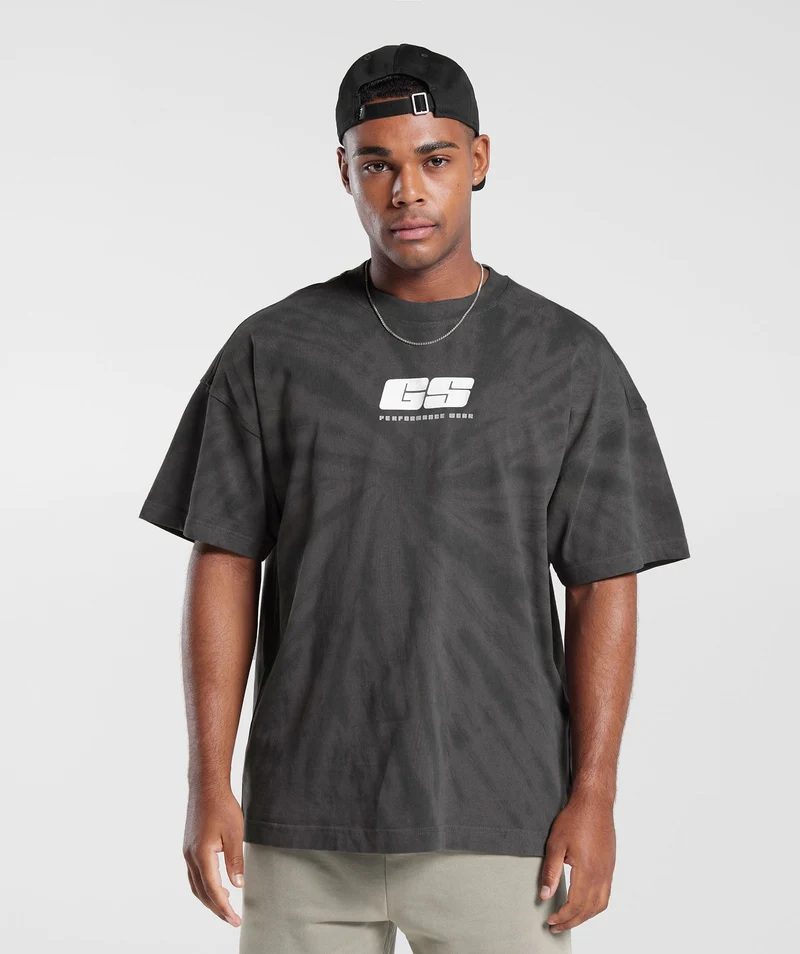 Gymshark Rest Day T-shirt - Silhouette Grey/Black/Spiral Optic Wash