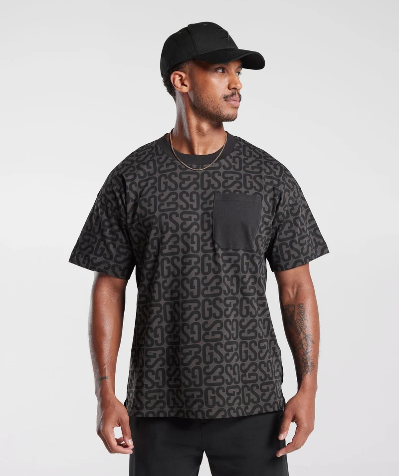 Gymshark Monogram T-shirt - Black/Black