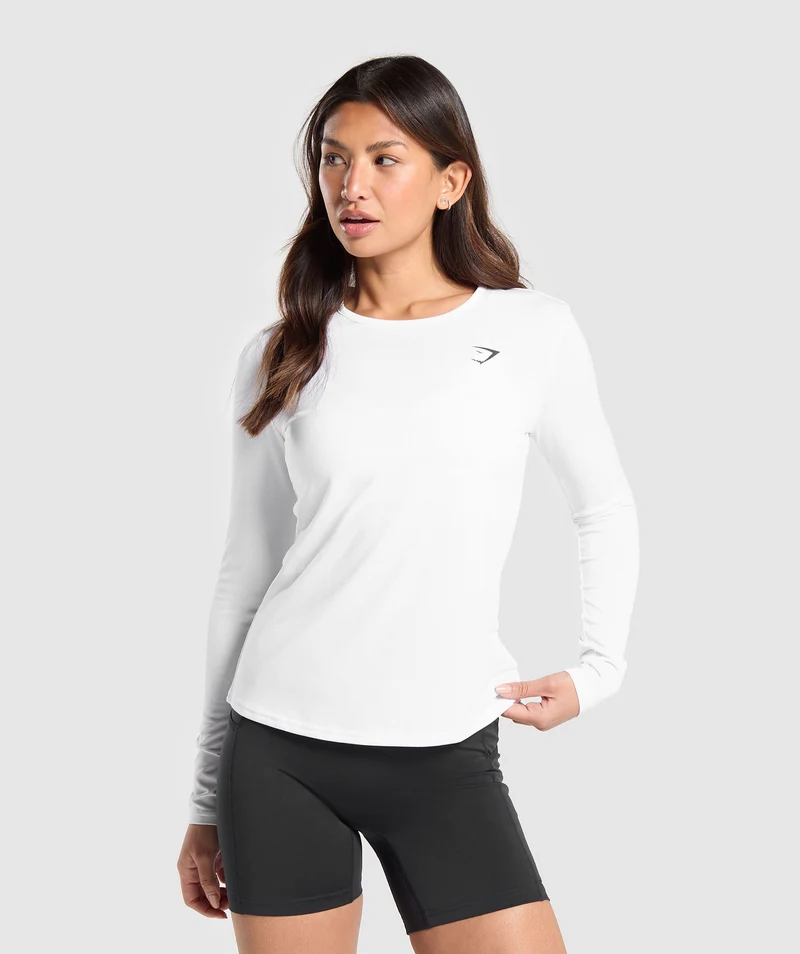 Gymshark TRAINING LONG SLEEVE TOP - White