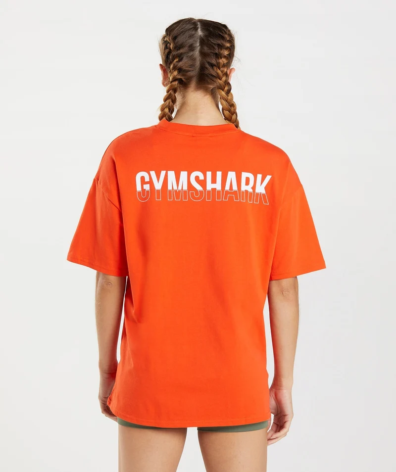Gymshark Fraction Oversized T-Shirt - Red