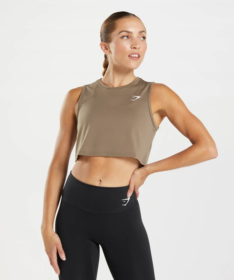 Gymshark Training Crop Tank - Brown