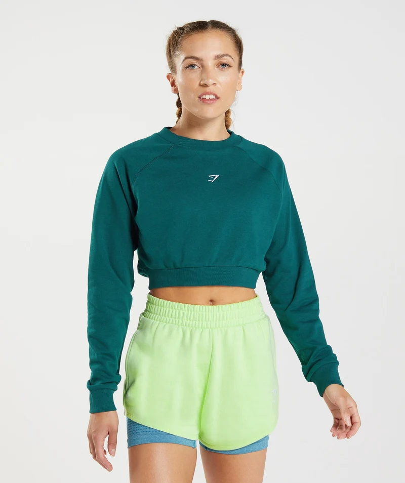 Gymshark Training Crop Sweater - Winter Teal