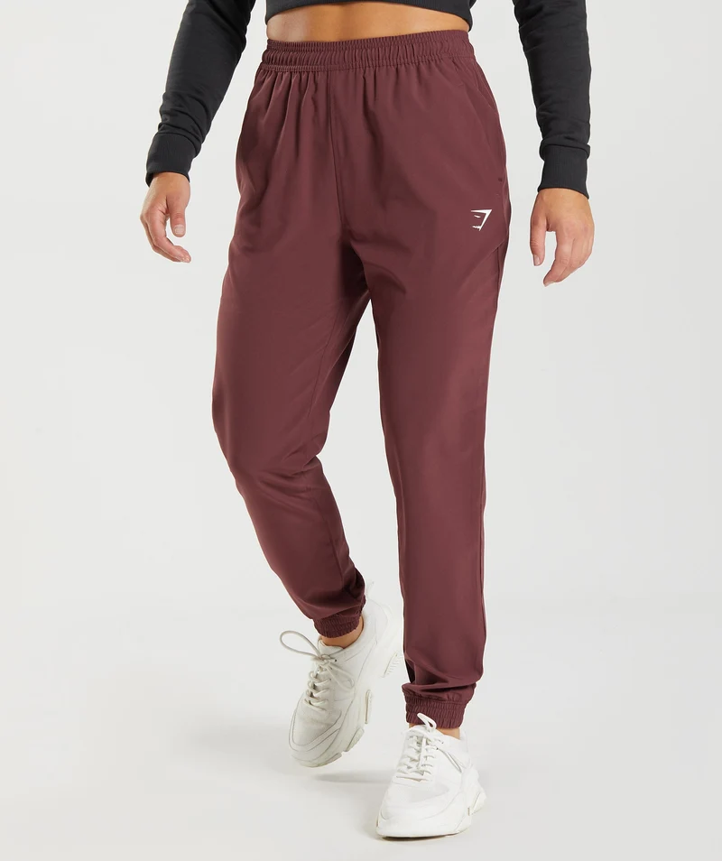 Gymshark TRAINING WOVEN PANTS - Cherry Brown