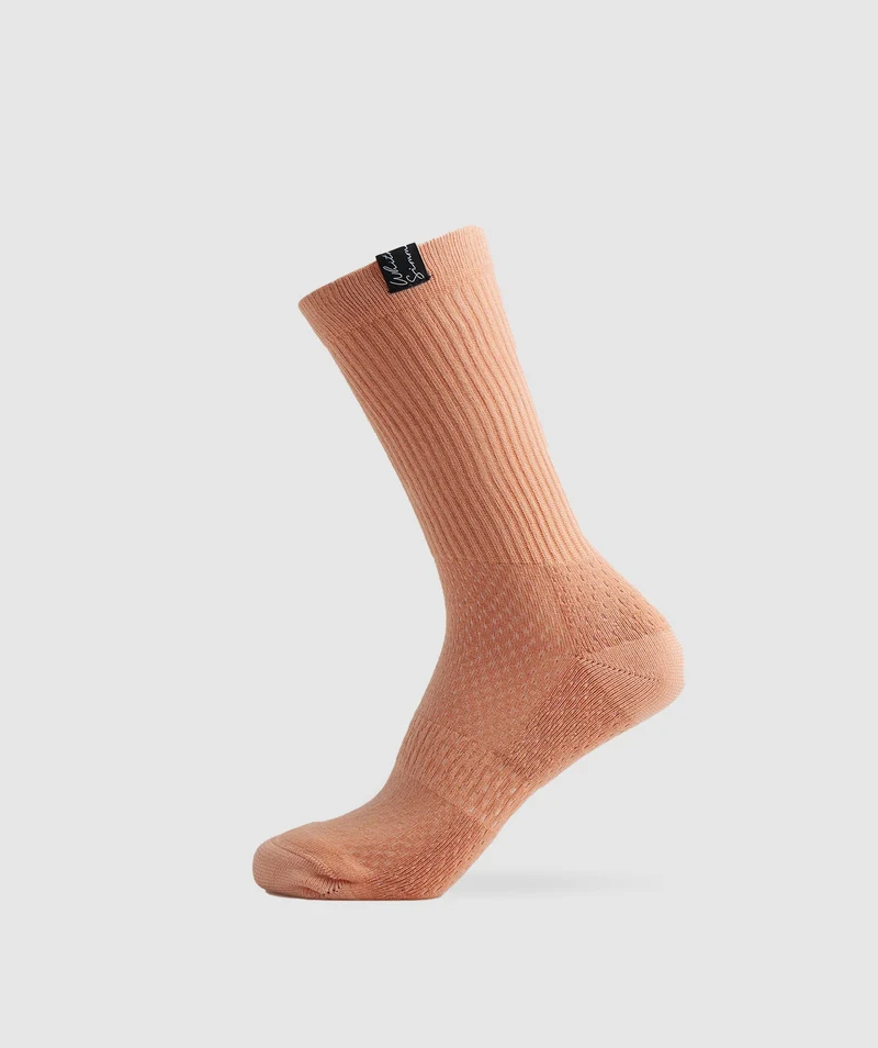 Gymshark Whitney Crew Socks 1pk - Sunset Beige