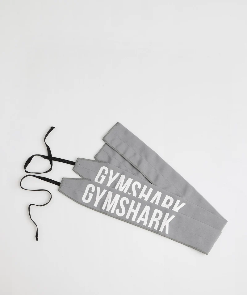 Gymshark Wrist Straps (Self Tie) - Smokey Grey