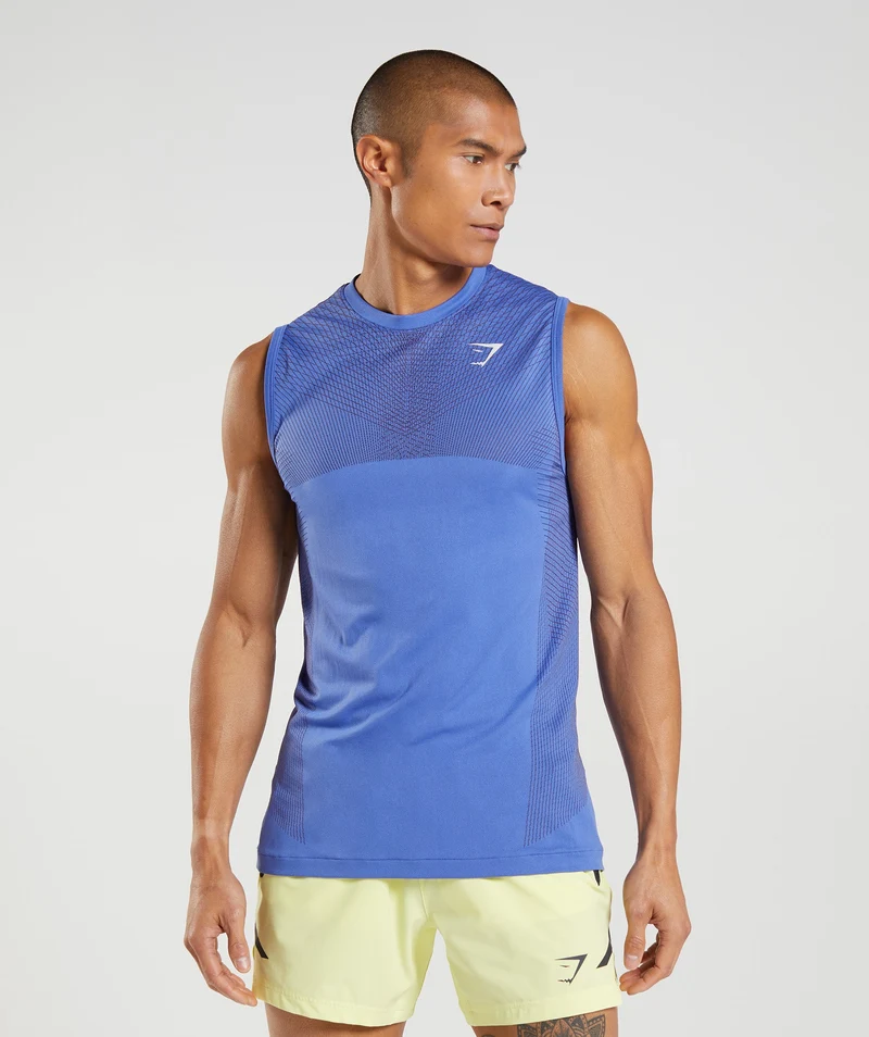 Gymshark Apex Tank - Court Blue/Onyx Grey