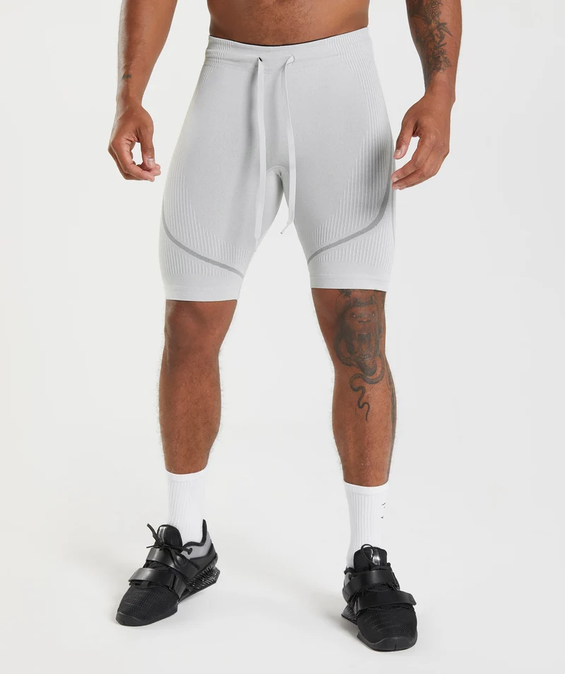 Gymshark 315 Seamless Shorts - Light Grey/Charcoal Grey