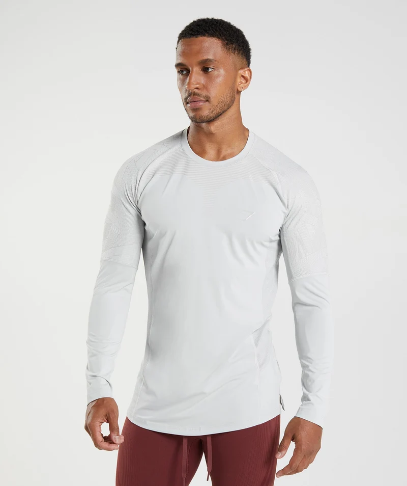 Gymshark 315 Long Sleeve Top - Light Grey