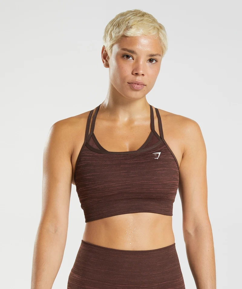 Gymshark Adapt Marl Seamless Sports Bra - Brown