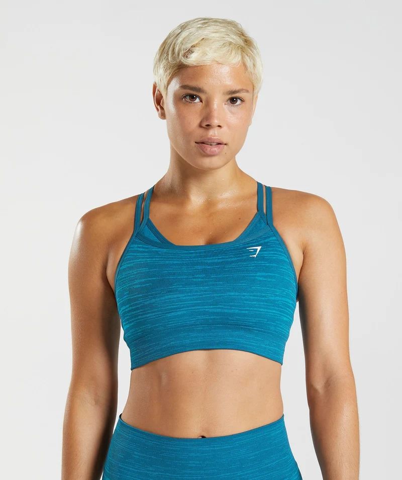 Gymshark Adapt Marl Seamless Sports Bra - Blue
