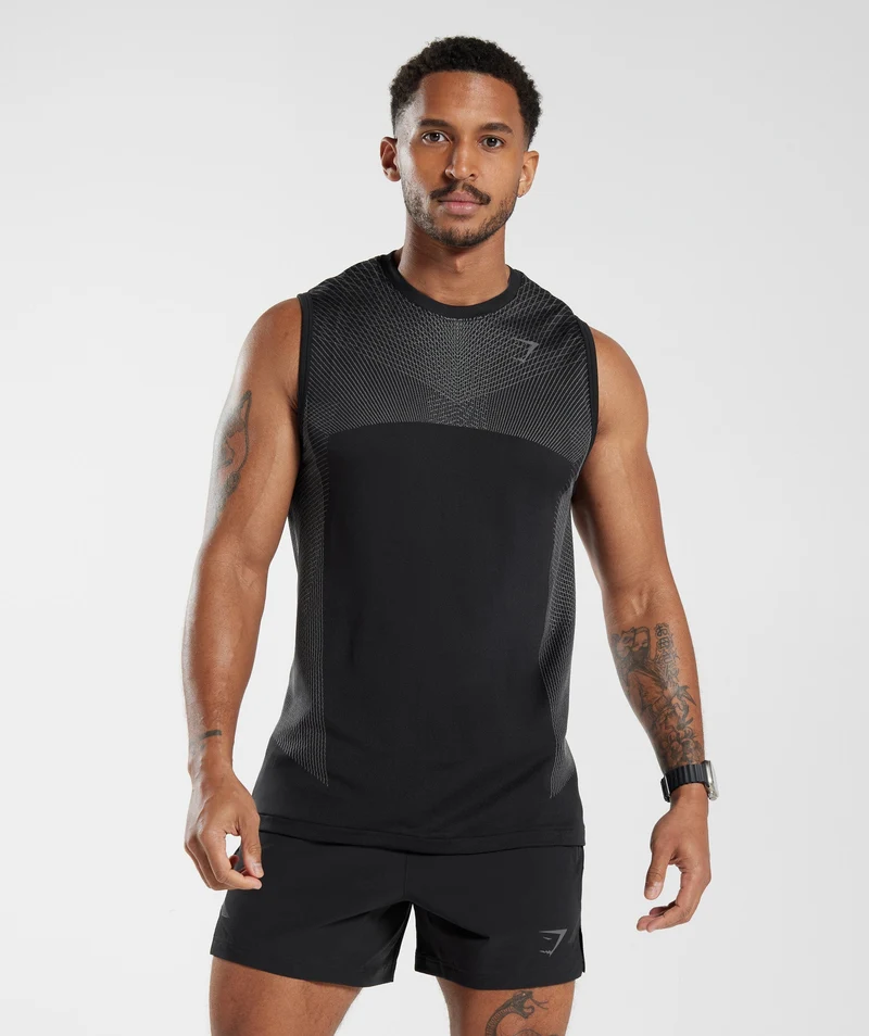 Gymshark Apex Tank - Black/Silhouette Grey