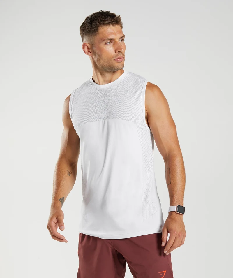 Gymshark Apex Tank - White/Light Grey