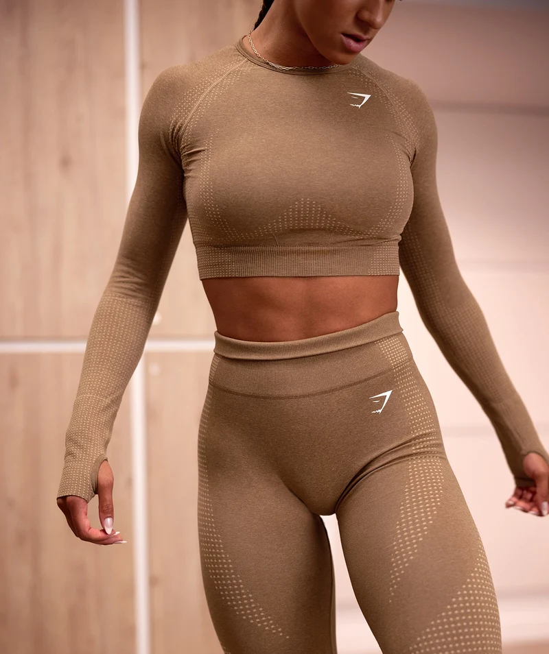 Gymshark Vital Crop Top - Fawn Marl