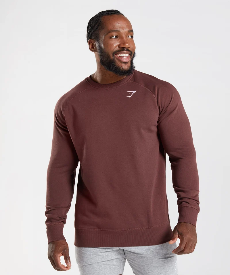 Gymshark Crest Crew - Cherry Brown