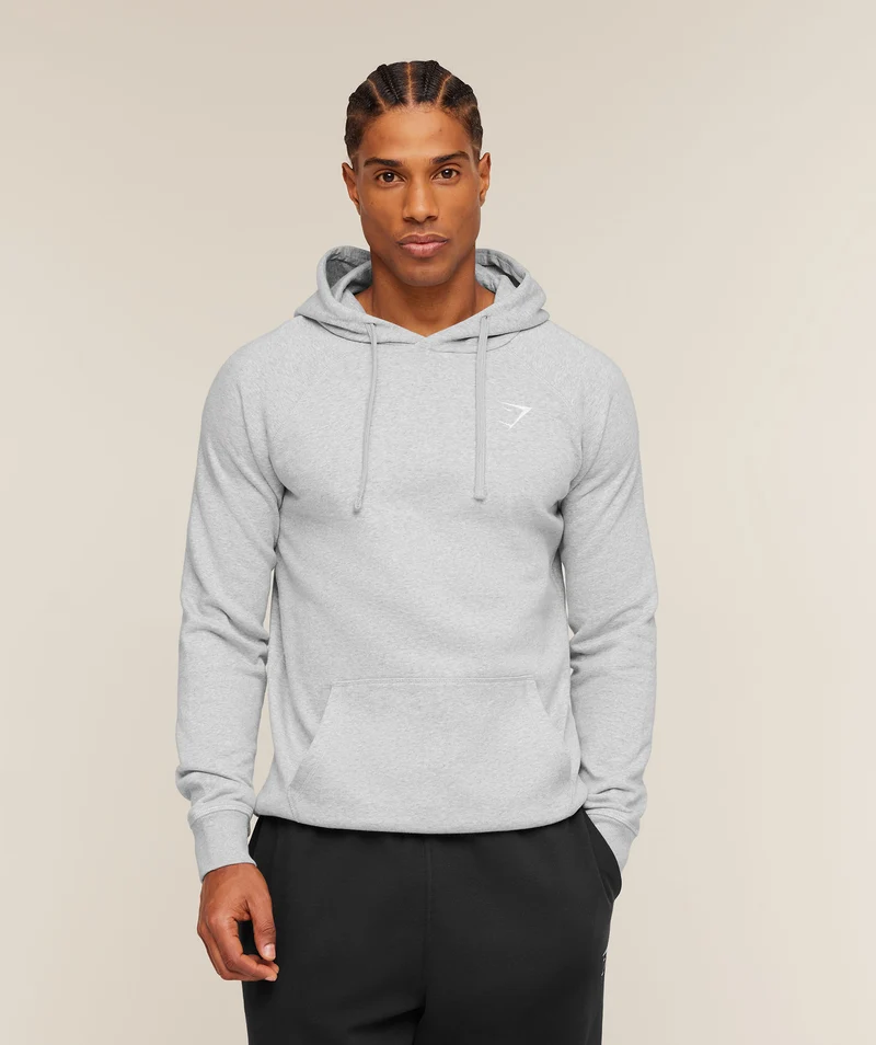 Gymshark Crest Hoodie - Light Grey Marl