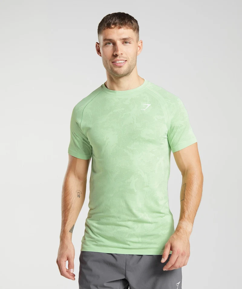 Gymshark Geo Seamless T-Shirt - Green