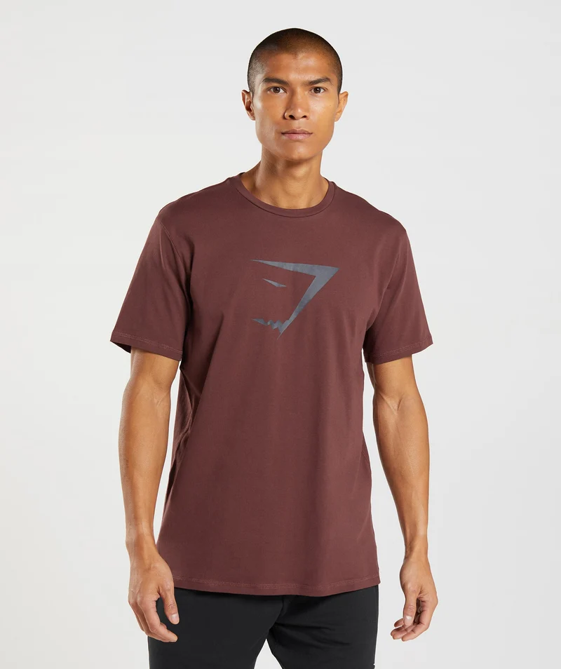 Gymshark Sharkhead Short Sleeve T-Shirt - Cherry Brown