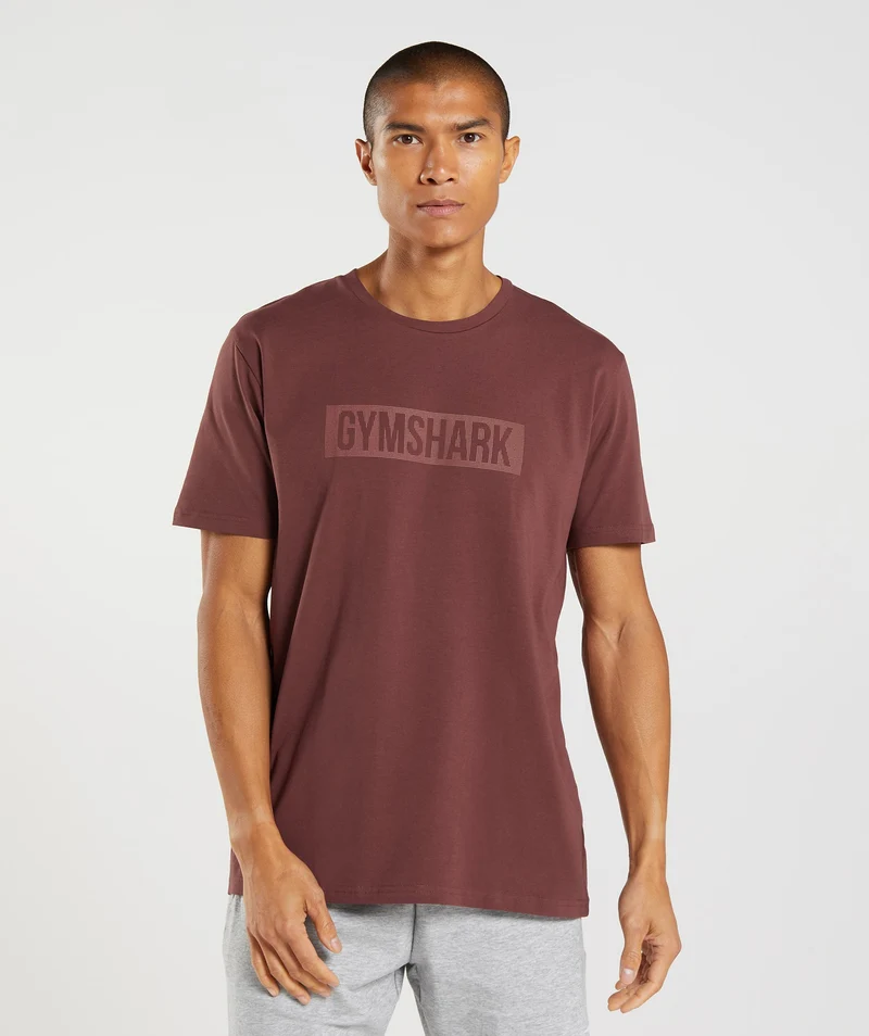 Gymshark Block Short Sleeve T-Shirt - Cherry Brown