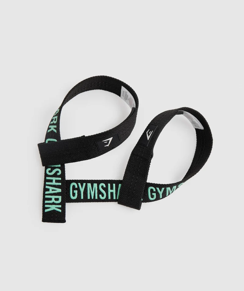 Gymshark Silicone Lifting Straps - Black/Bright Turquoise