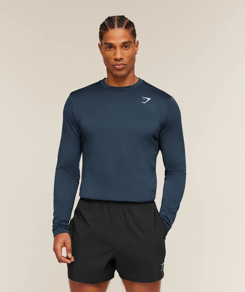 Gymshark Arrival Long Sleeve T-Shirt - Navy