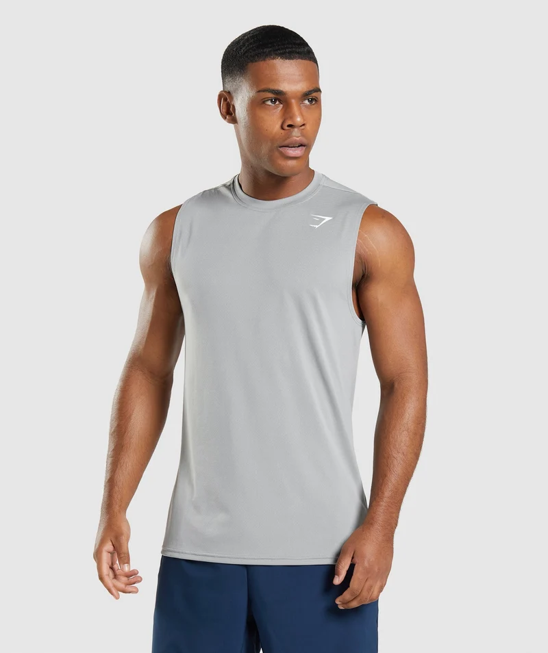 Gymshark Arrival Sleeveless T-Shirt - Smokey Grey