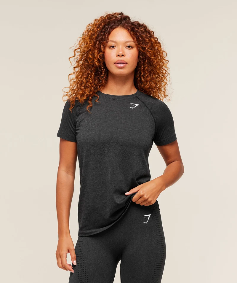 Gymshark Vital Seamless 2.0 Light T-Shirt - Black Marl