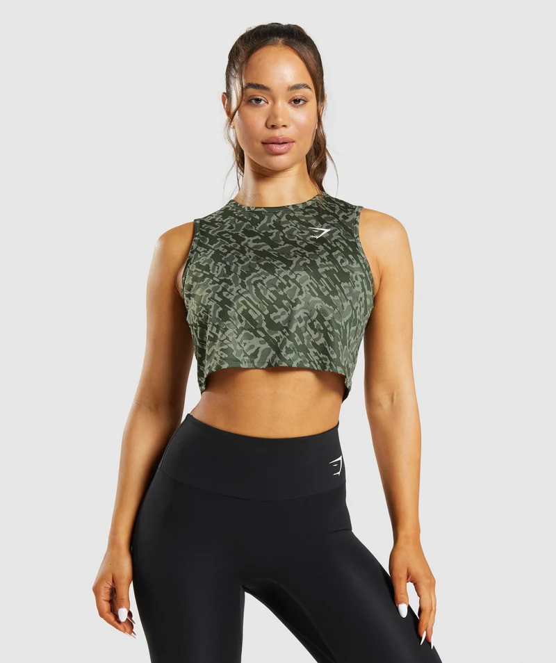Gymshark Training Crop Tank - Core Olive