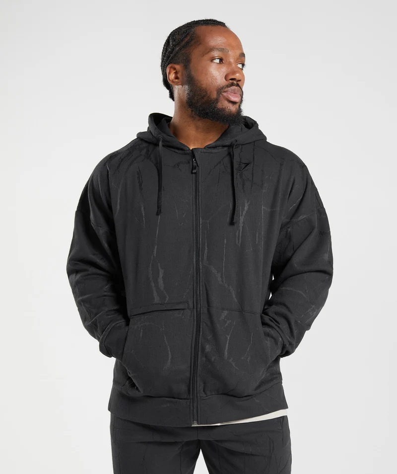 Gymshark Power Zip Hoodie - Black/Black
