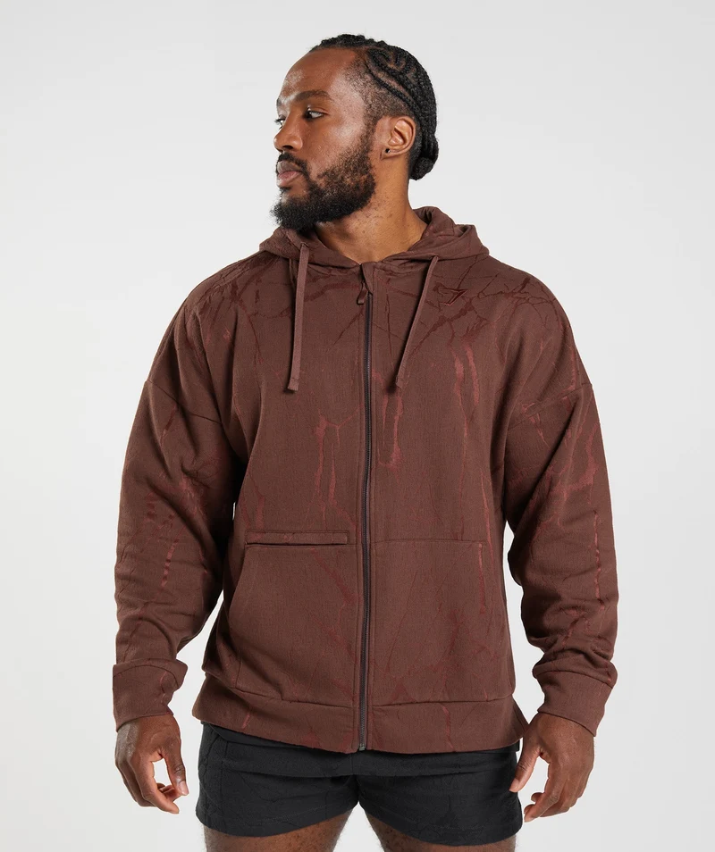 Gymshark Power Zip Hoodie - Cherry Brown