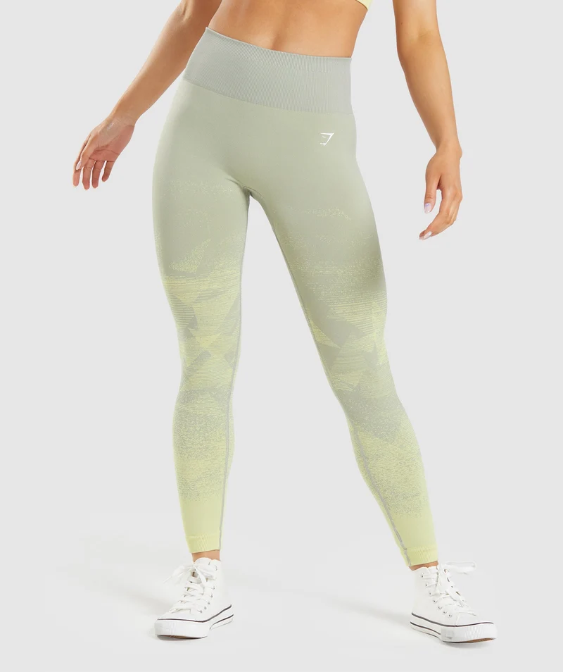 Gymshark Adapt Ombre Seamless Leggings - Triangle | Taupe Grey Print