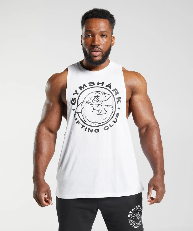 Gymshark Legacy Drop Arm Tank - White